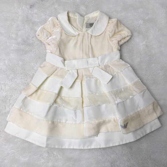 Armani Baby Formal Cream Dress Size 6 M - Picture 1 of 16